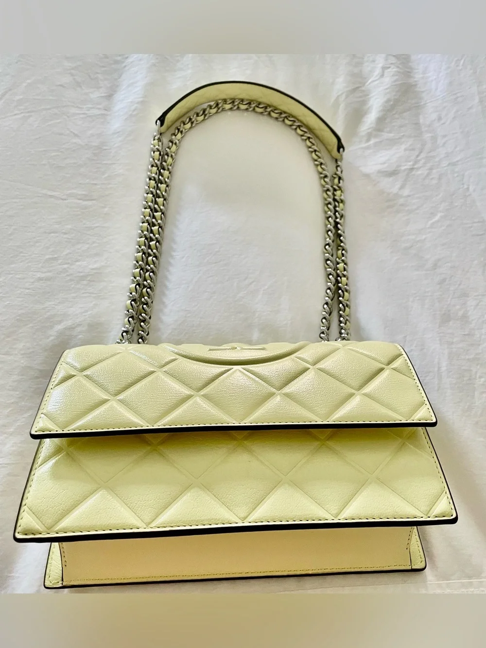 Tory Burch Fleming Soft Convertible Shoulder Bag Quilted Leather Yellow